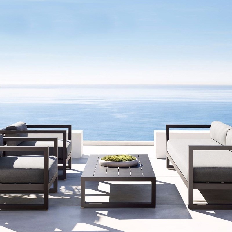 北欧户外铝合金沙l发工业风防水酒店庭院花园别墅家具室外沙发组