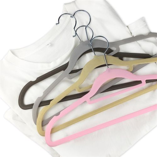 环保透光植绒衣架防滑无痕干湿两用衣柜衣橱整理收纳神器衣挂衣撑