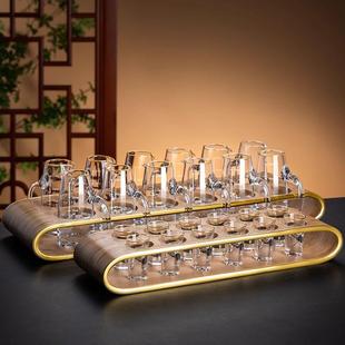 轻奢高档酒壶 日本水晶玻璃小酒杯家用白酒杯分酒器带刻度酒具套装