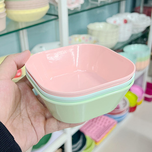 马卡龙彩色正方形干 干果水果盒盘碗小号装骨头的碟子家居KTV瓜子