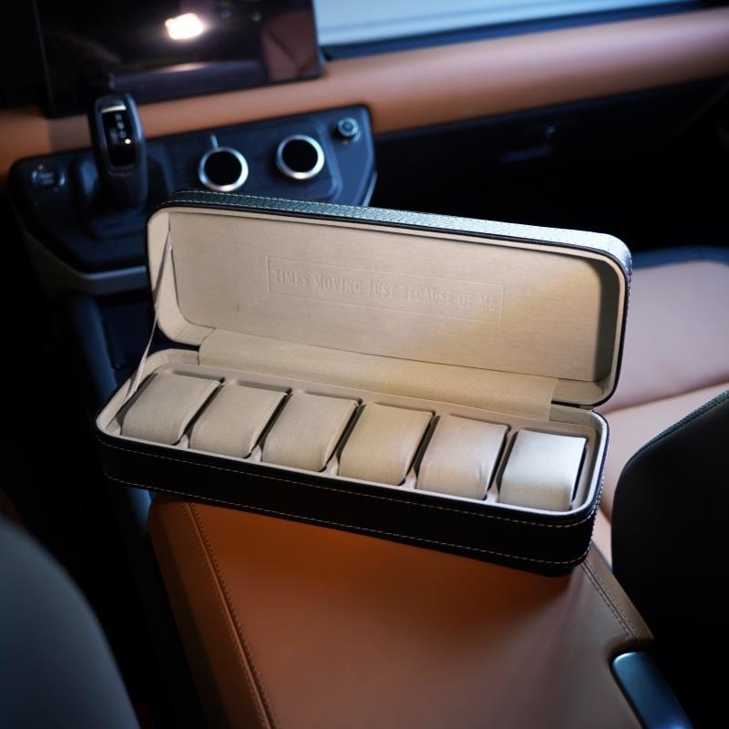 便携防尘六位手表收纳盒拉链手表盒腕表首饰盒简约皮质手链展示盒