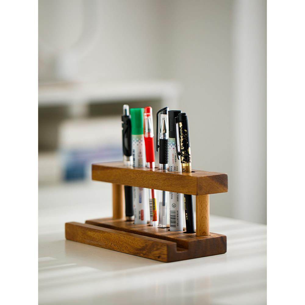 胡桃木木质笔架笔筒手机支架多功能中式实木创意笔架文具收纳整理,文具电教/文化用品/商务用品,笔筒,淘宝优惠券,粉丝福利购,淘宝优惠卷