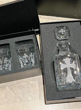 欧式古典宫廷风进口手工水晶玻璃酒樽威士忌洋酒壶酒杯网红组合