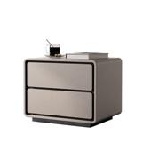 诚骏轻奢床头柜磨砂皮革床边柜高端全屋定制卧室家用设计师床头柜