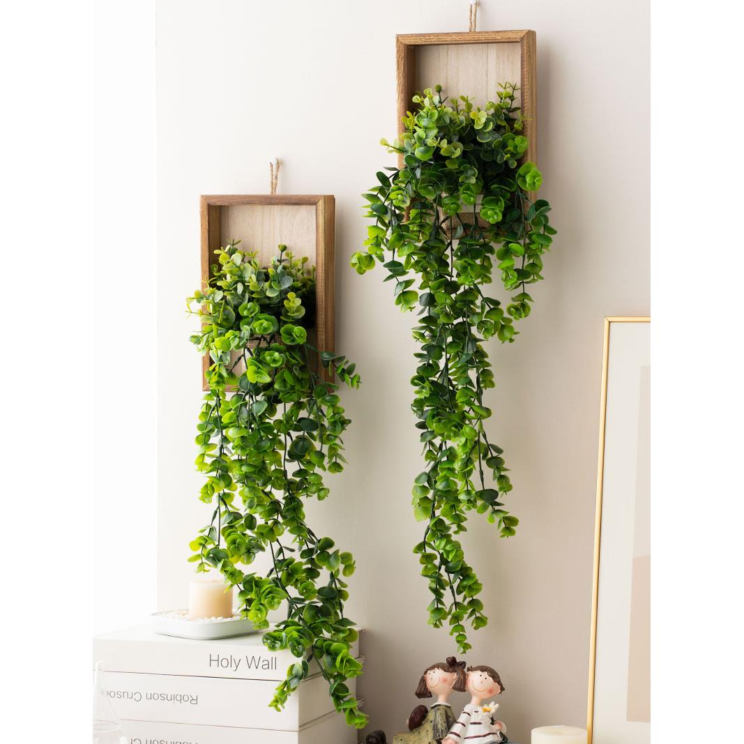 北欧木质壁挂仿真花假绿植民宿卧室背景立体墙面装饰盆栽挂件藤蔓