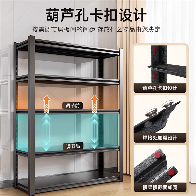 仓储货架置物架家用超市多层落地储物架商用储物展示架快递收纳架