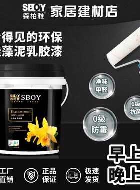 硅藻泥水性涂料内墙乳胶漆白色室内家用防潮环保自刷油漆墙面修复
