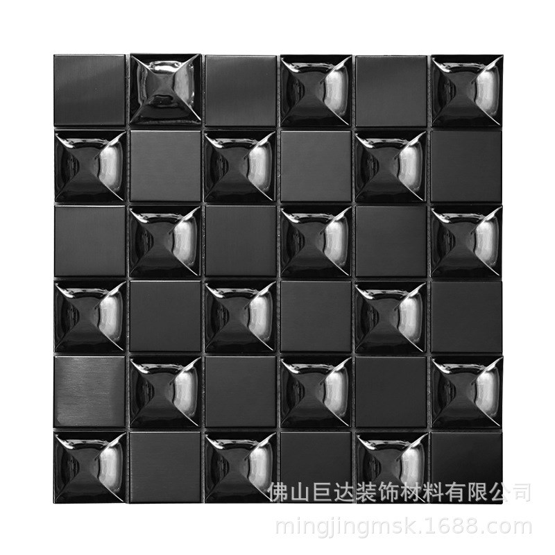 L6Y 金属不锈钢马赛克瓷砖背景墙玄关客厅马赛克墙贴KTV吧台装修