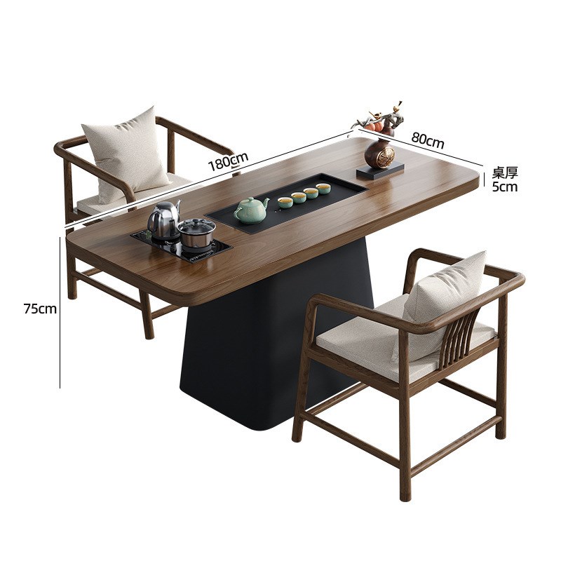 实木茶盘烧水一体家用茶台桌椅组合现代简约阳台小户型功夫泡茶桌