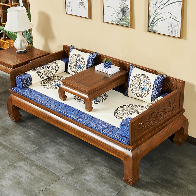 老榆木罗汉床实木新中式客厅家具仿古床榻小户型简约X禅意沙发床