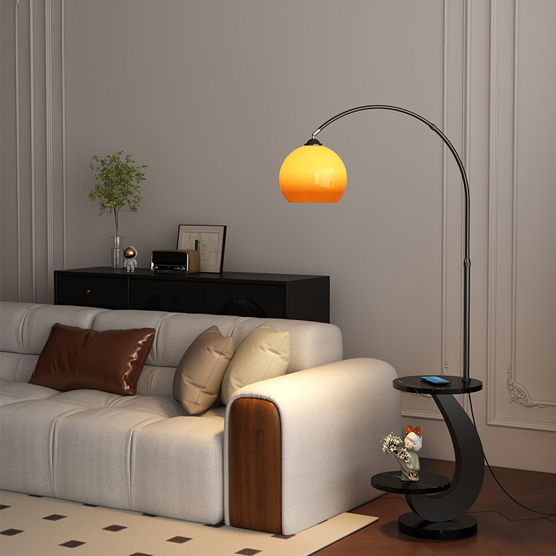 中古钓鱼灯落地灯客厅沙发旁边几轻D奢高级感氛围复古卧室落地台