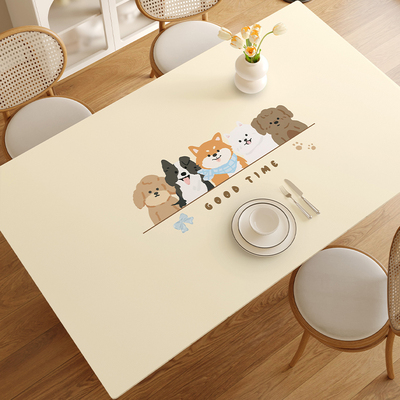卡通可爱餐桌桌垫皮革桌布pvc防油防水防烫桌面垫茶几台布定制
