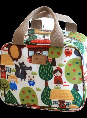 加宽铝箔保温保冷餐盘平放饭盒包学生便当包手拎包防水防油牛津布