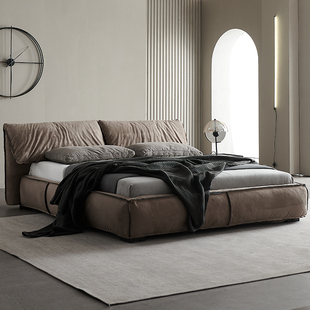 baxter床意式 輕奢現(xiàn)代主臥大象耳朵免洗科技布床 極簡布藝2021新款