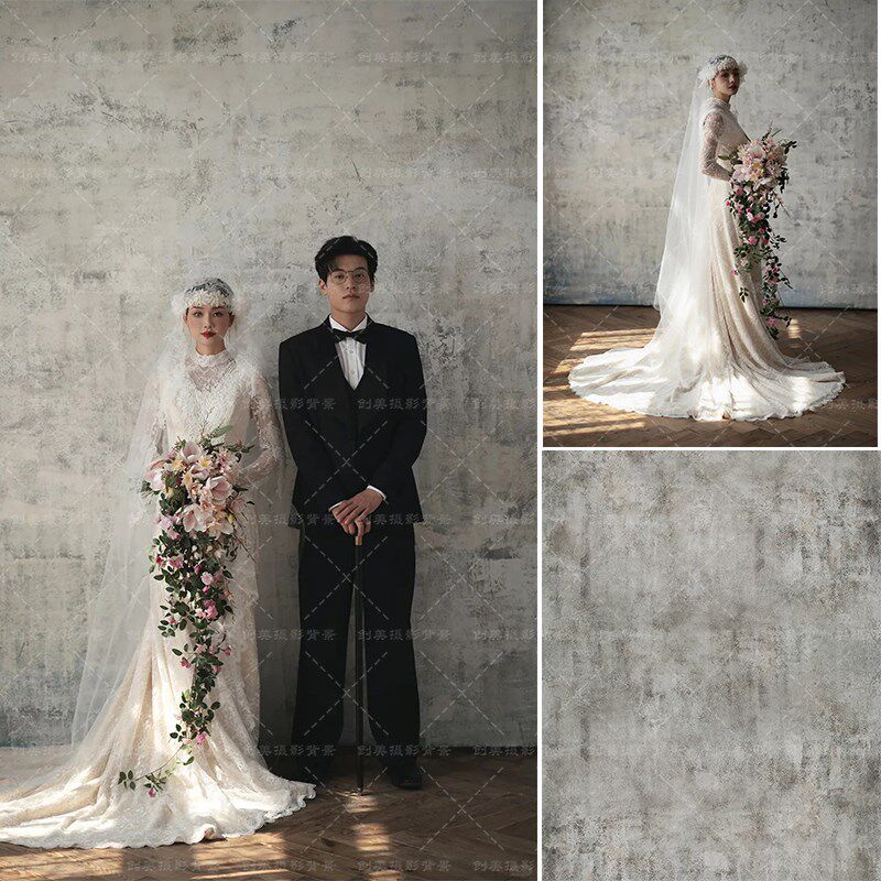 斑驳灰色墙面油画布拍照背景纸婚纱油画摄影背景纸油画复古背景布