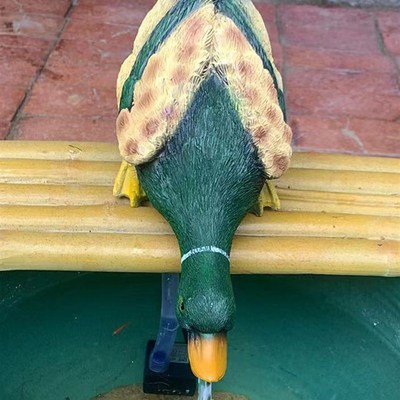 鸭子吐水庭院阳台假山池塘水池鱼缸造景装饰品仿真动物树脂摆件