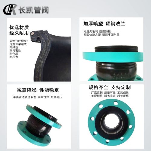 KXT型可曲挠橡胶软接头国标法兰软连接DN65 80 100 200避震喉接头