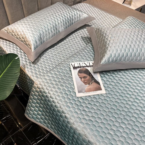 抗菌夏季冰丝乳胶席凉席三件套1.8m床空调软席可水洗床笠150*200