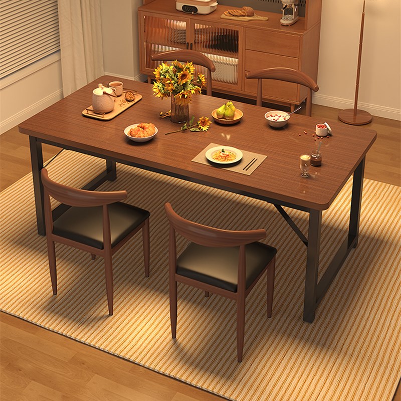 餐桌家用小型出租房公寓餐饮商用快餐店组合桌椅长方形饭店小桌子