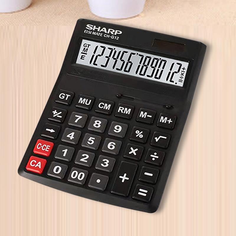 SHARP夏普CH-G12计算器大屏幕太阳能电池财务会计商务办公计算机