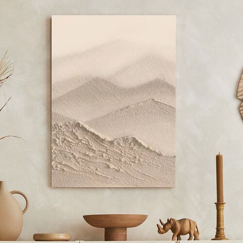 YC.ART手绘油画《隐山》诧寂风装饰画高级感肌理挂画抽象玄关壁画
