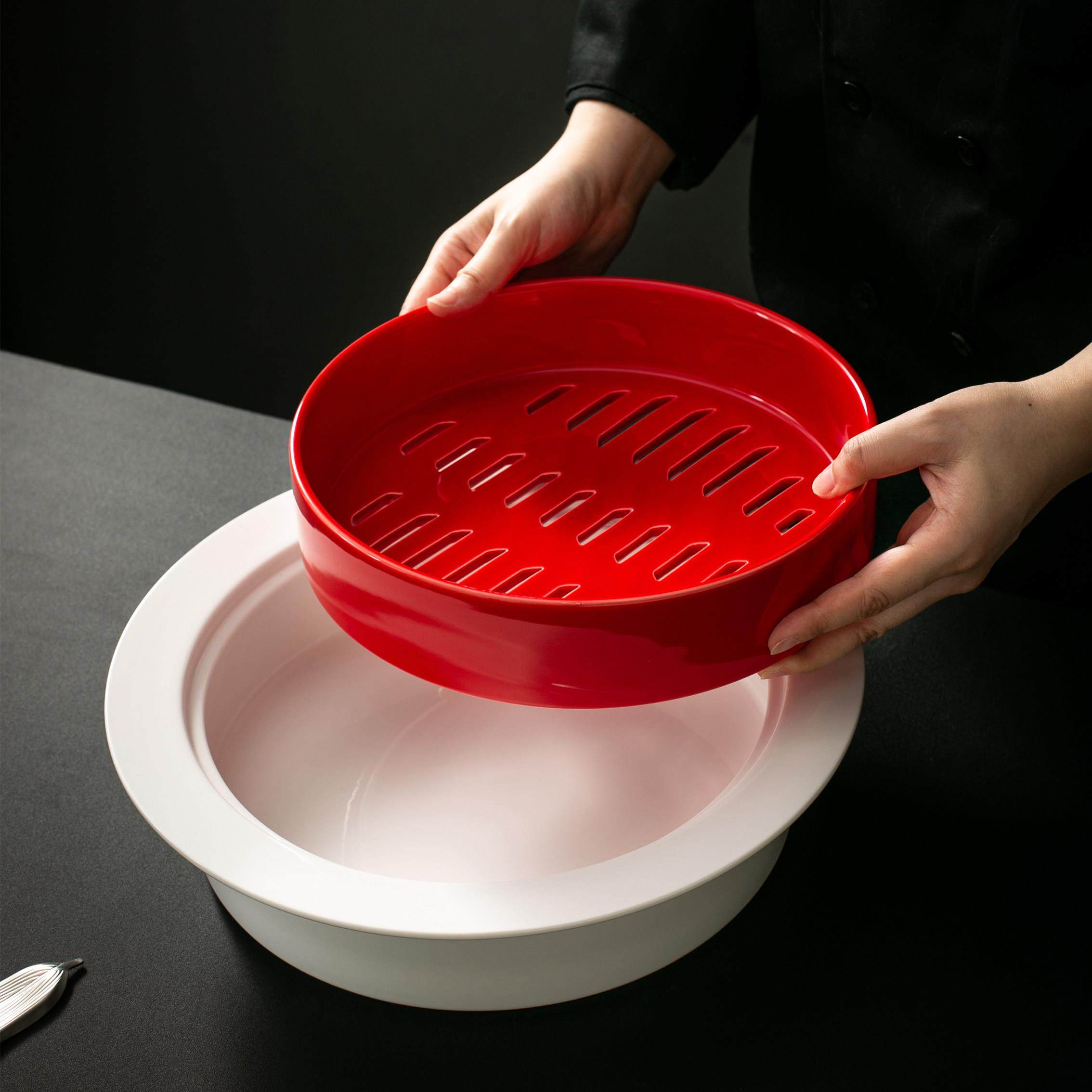 酒店创意加热陶瓷蒸笼餐具点心蒸品盘水饺保温笼屉盘意境菜蒸笼碗,餐饮具,盘,淘宝优惠券,粉丝福利购,淘宝优惠卷