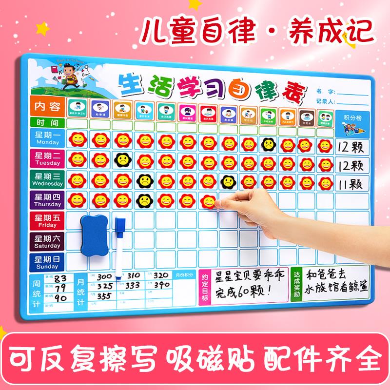 儿童成长自律表奖励孩子的积分卡记录小学生家用幼儿园好习惯养成