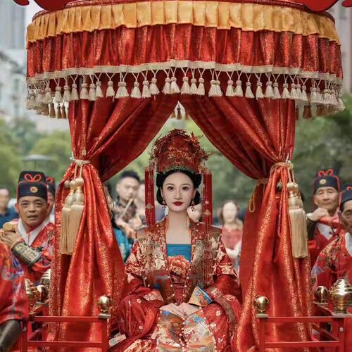 黄罗伞华盖宝盖花轿厂家中式大花轿子婚庆八抬古典木质结婚礼迎亲