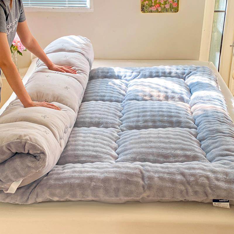 冬天加厚铺床绒褥子兔兔绒床垫保暖绒双人榻榻米可折叠铺底垫床被