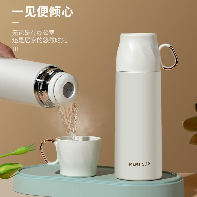 便携保温杯子茶杯泡茶304不锈钢带盖手柄学生儿童小清新定制水杯