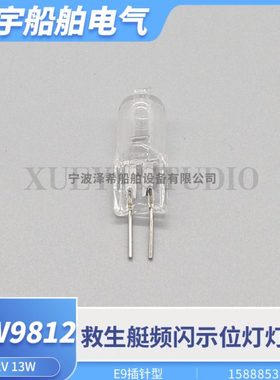 救生艇信号灯BSW9812频闪示位灯E9E10插针型球型灯泡灯珠12V13W