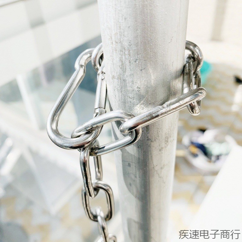 304不锈钢链条无缝晾衣绳户外室外伸缩晾衣架防滑铁链子防风防雨