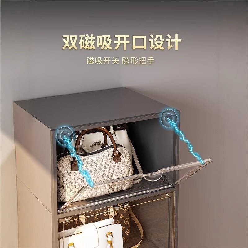 磁吸模型收纳柜高透衣帽包包奢饰品置物架卧室落地盒柜台展示柜子