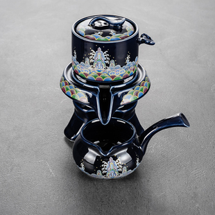 家用客厅单个旋转石磨自动泡茶壶防烫冲茶器茶杯 懒人功夫茶具套装