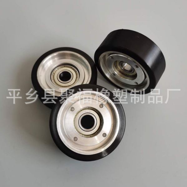 PU铝轮摩擦轮包胶 70包胶滚轮 62011轴承包胶轮 供应
