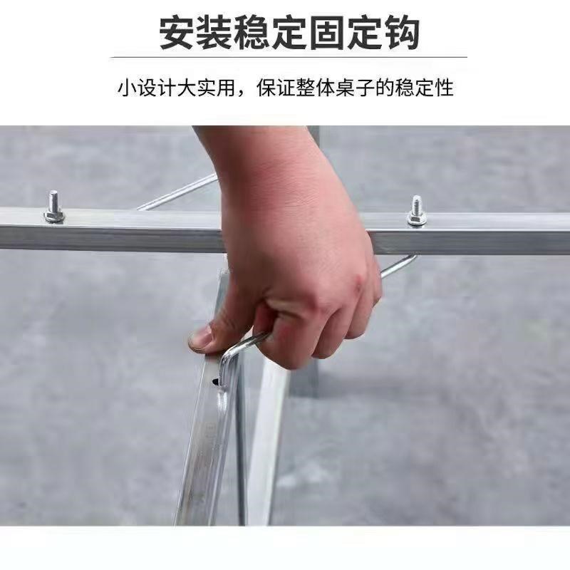 简易大圆桌架可折叠铁艺桌腿支架桌脚不锈钢桌脚架餐桌折叠桌架子