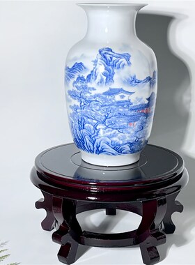圆形高脚木质底座花瓶酒坛花盆鱼缸花架实木奇石工艺品摆件底托架