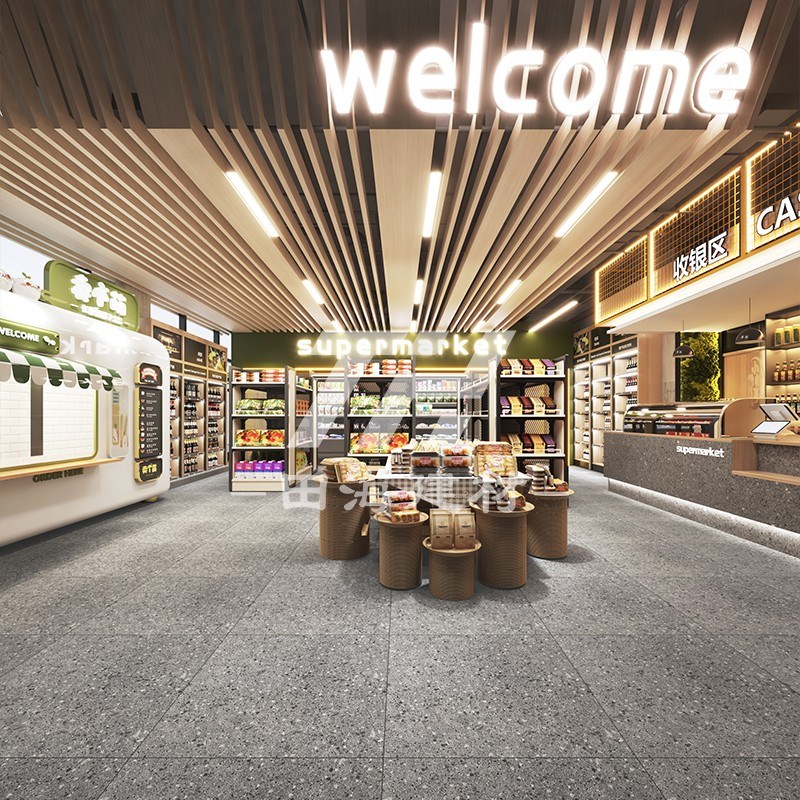 灰色水磨石瓷砖600X1200 连锁餐厅商铺工程地板砖800X800防滑地砖