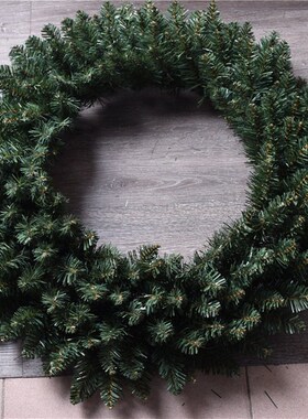 出口圣诞绿色PVC圆头花环70和90公分装饰花环圣诞场景酒店布置圈