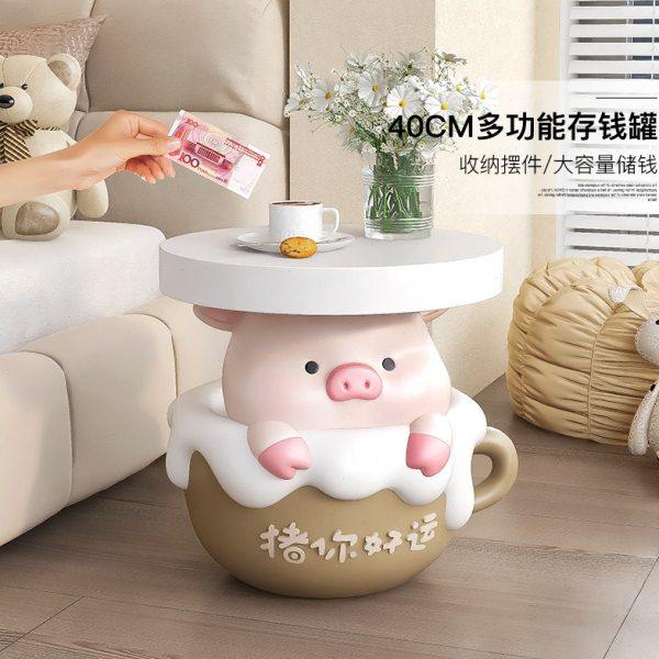 大型落地存钱罐只进不出奶油风客厅沙发边几装饰摆件大容量储蓄罐,家居饰品,落地摆件,淘宝优惠券,粉丝福利购,淘宝优惠卷