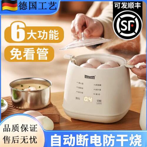 德国2024新款煮蛋器蒸蛋器宿舍多功能小型迷你自动断电家用早餐机