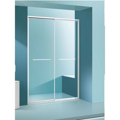 全包框一字淋浴房玻璃隔断卫生间浴室不锈钢极窄双移门双推拉定制