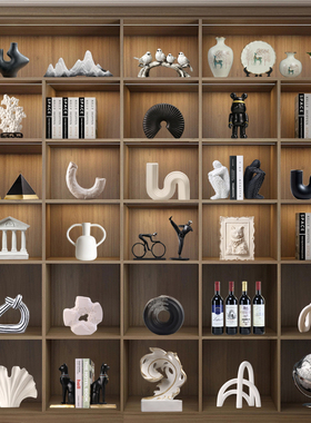 酒柜摆件套装组合高级感艺术软装饰品客厅电视柜民宿样板间摆设