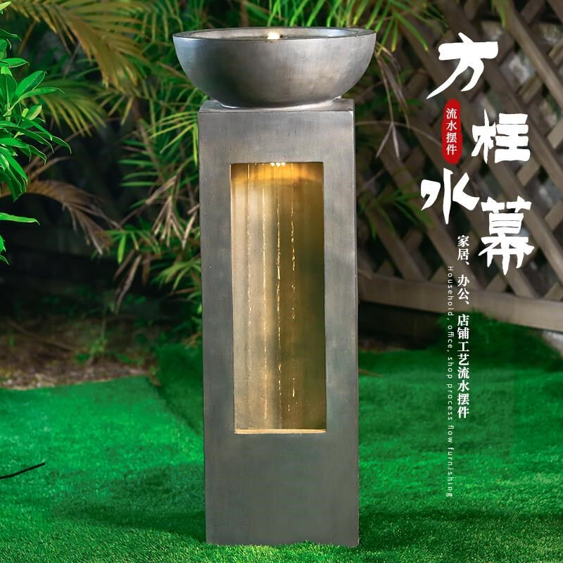 创意流户水生财摆件泉外阳台玄喷庭院花园关循环水幕落地景观装饰