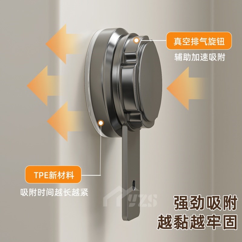 中古风吸盘门后挂钩卫生间收纳强承重免打孔挂衣架玄关衣服置物架