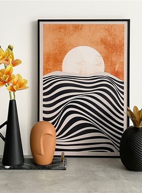 样板间软装饰品玄关桌面创意陶瓷家居摆件挂画仿真花托盘ZH3451