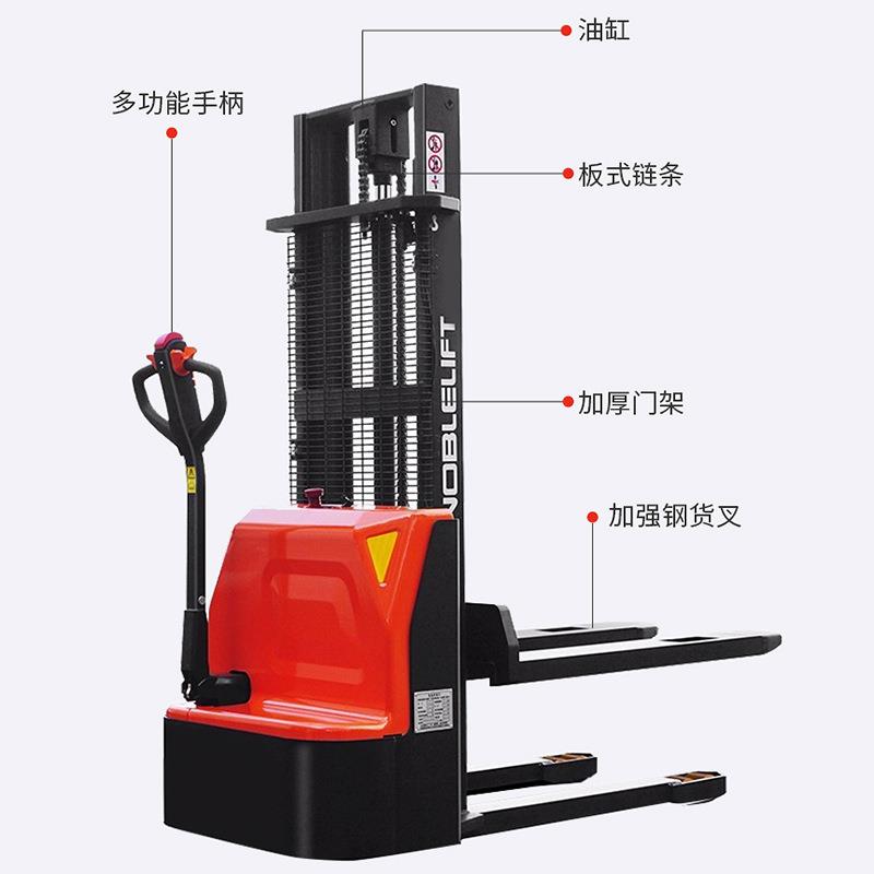 全电动偏置式电动升高车堆高装卸车1.5吨手推堆垛升降叉车厂家