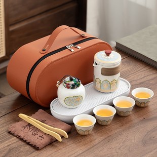 功夫茶具礼盒便携快客杯高颜值商务节日礼品logo 旅行茶具套装