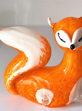 玻璃玻璃工艺品创意动物狐狸小饰品无障碍豪华斯堪的纳维亚风格家