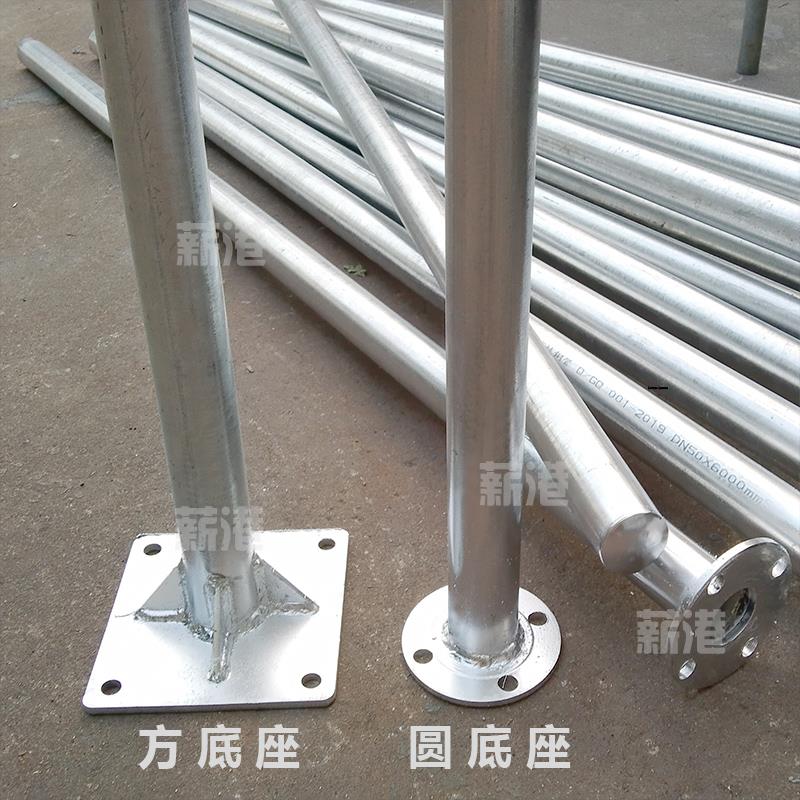 交通标志牌立杆预埋件地脚螺栓交通标志杆镀锌钢管单立柱基础地笼